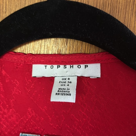 Topshop Red Wrap Dress - Picture 2 of 5